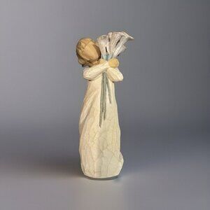 Willow Tree "Beautiful Wishes" Figurine With White Flowers Susan Lordi Demdac